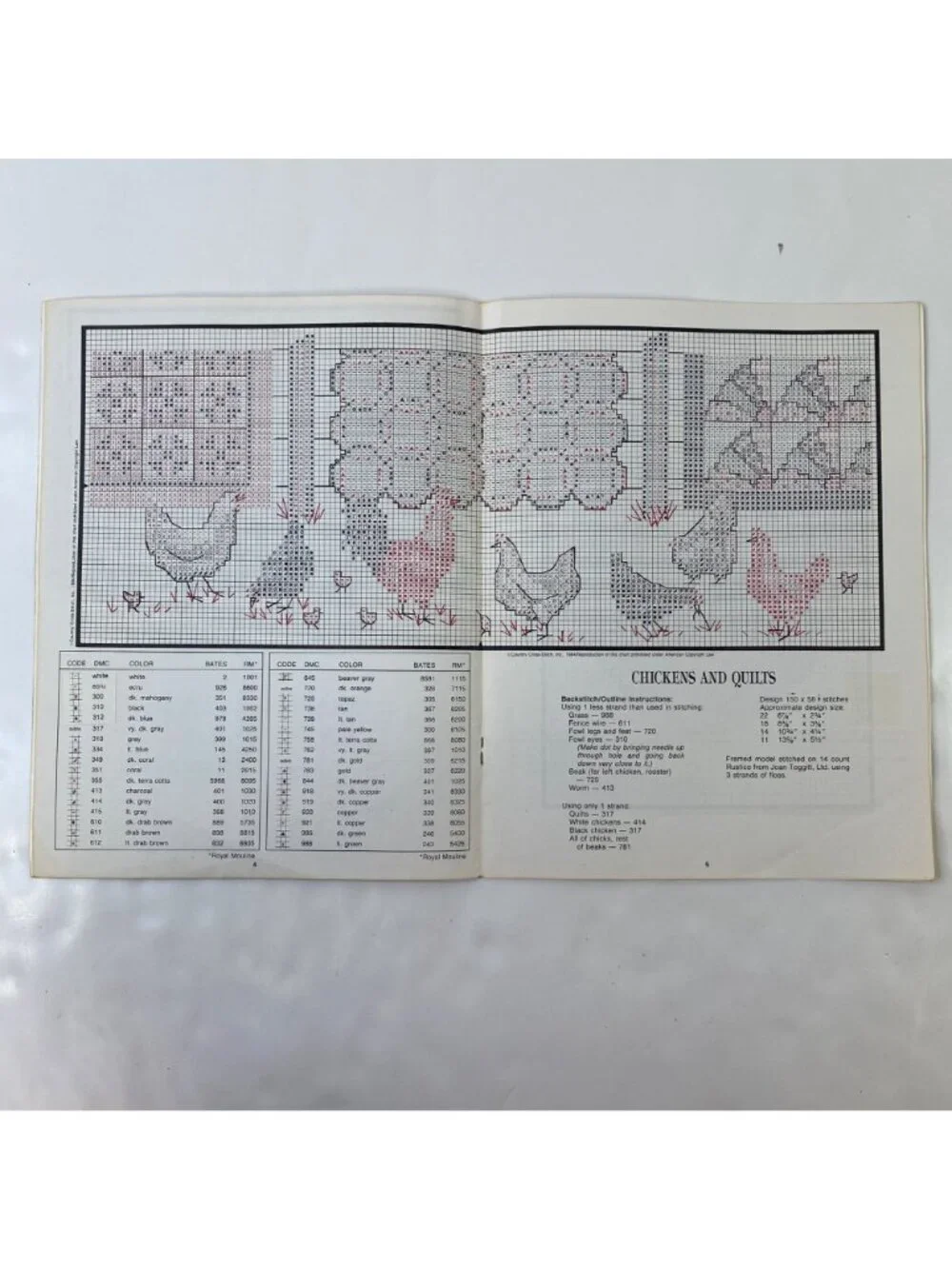 Barnyard Quilts Country Cross-Stitch Pattern Instruction Book